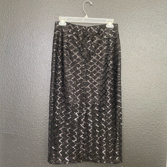 J.Crew Lattice Sequin Pencil Skirt in Black Sz4 - Picture 5 of 7